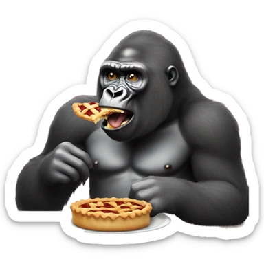 Gorilla eating pie sticker