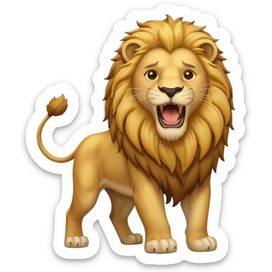 Lion – Golden mane, roaring, standing proudly sticker