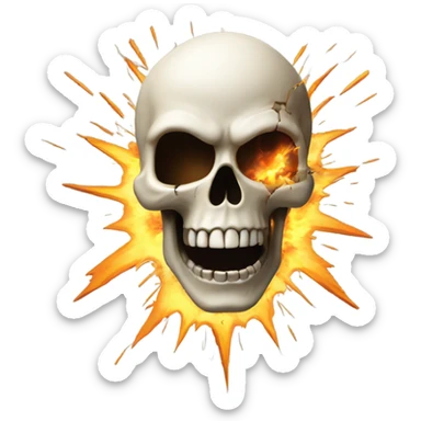 Skull emoji head exploding sticker
