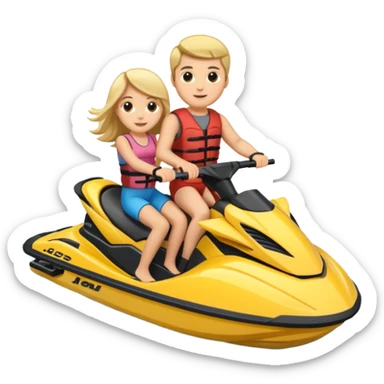 Jet ski with families and friends a lot sticker