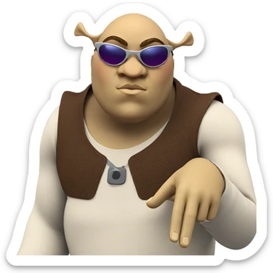 bald boy in sunglasses sticker