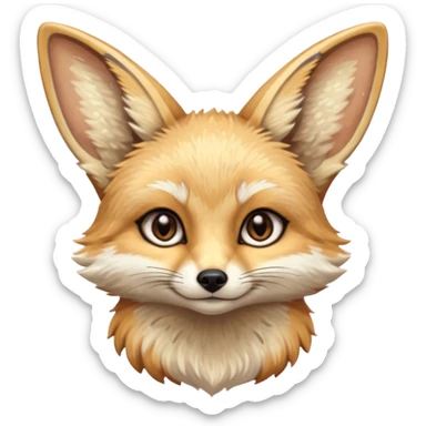 Fennec fox with glittery brown eyes sticker