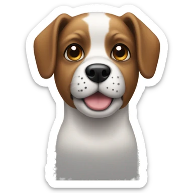 Dog Stamford with a ears blacks and white face and a black spot on a eye sticker