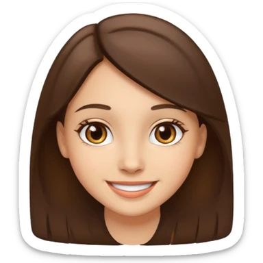 Brunette brown eyed light skinned girl sticker