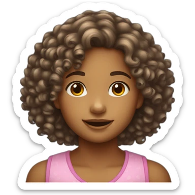 curly hair 8 year old girl sticker