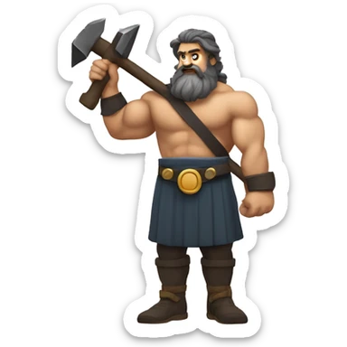 Hephaestus with hammer and anvil sticker