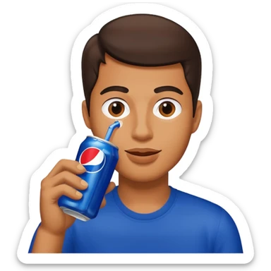 Guy drinks pepsi sticker