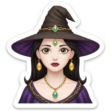 circe witch dark hair sticker