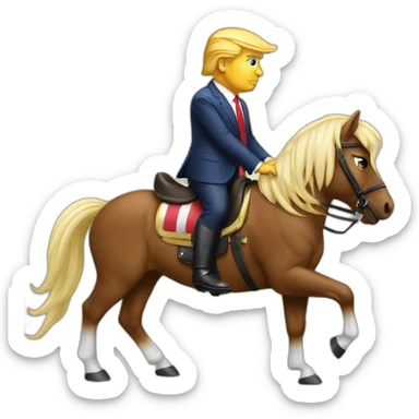 trump rides a pony sticker