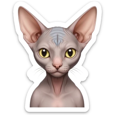 hairless grey cat elf sphynx  sticker