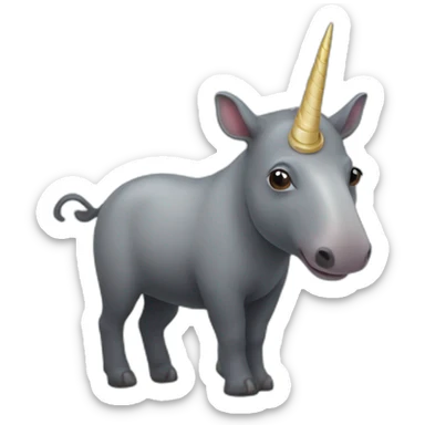 tapir unicorn with horn sticker