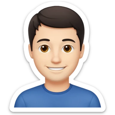 White sexy man emoji with short dark hair sticker