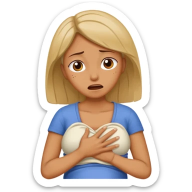 fait une femme qui se tient le ventre avec douleur sticker