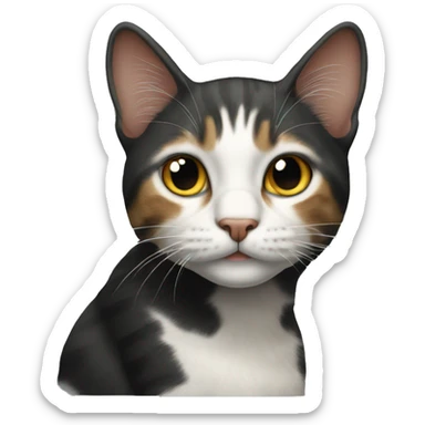 a Breton cat looks black  sticker