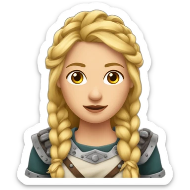 Mujer rubia vikinga trenzas un lado sticker