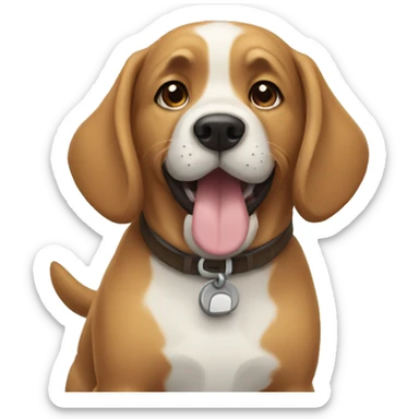 a dog saying hello sticker