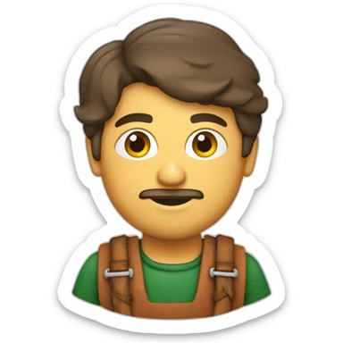 Portugais avec brouette et brique  sticker