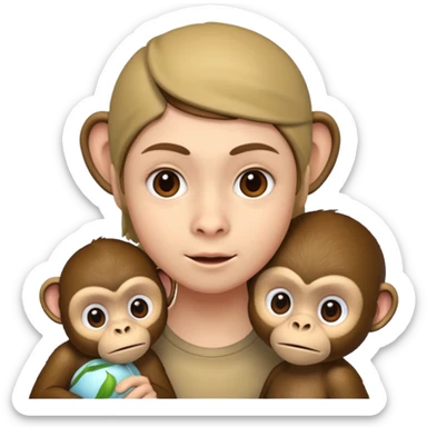 Flushed Face & Monkey  sticker