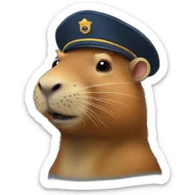 captain capybara sticker
