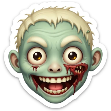 A cute and cheerful zombie is laughing hard sticker