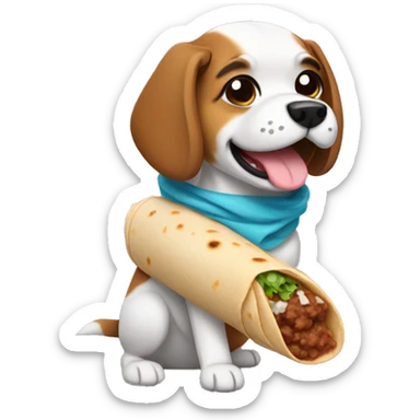 dog with burrito sticker