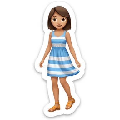 Brunette girl stepping sticker