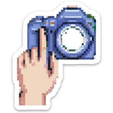 fingers making camera frame gesture, photo composition sticker
