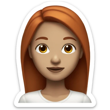 Red hair brown eyes long straight hair white skin woman sticker