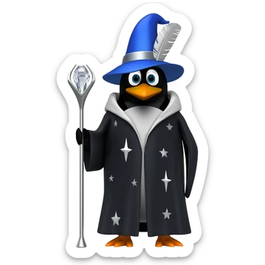 Penguin Wizard sticker