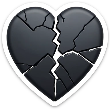 Черное разбитое сердце sticker