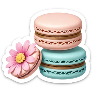 Le Durée Paris macaron et fleur sticker