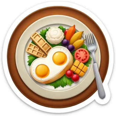 plate of food with cutlery
 sticker