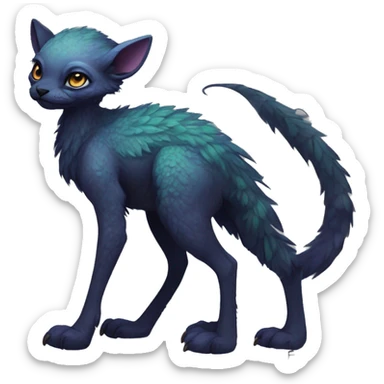 Cute Edgy Realistic Rare Fantasy eldritch Slim Vernid-Trico-Melprin-species by LiLaiRa, by Falvie, full body sticker