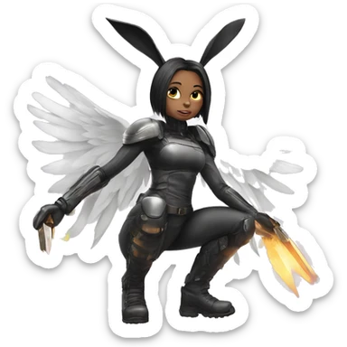 Alita angel worrior as a bunny  sticker
