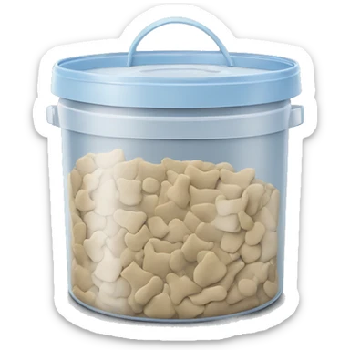 Cat litter in a plastic canister sticker