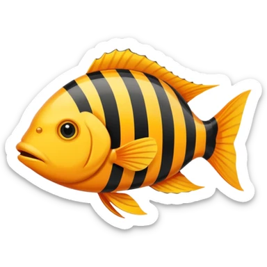 Yellow  çizgili Fish sticker