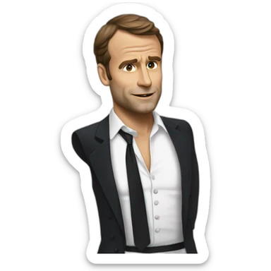 Macron torse nu sticker
