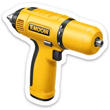 yellow commercial power drill sticker