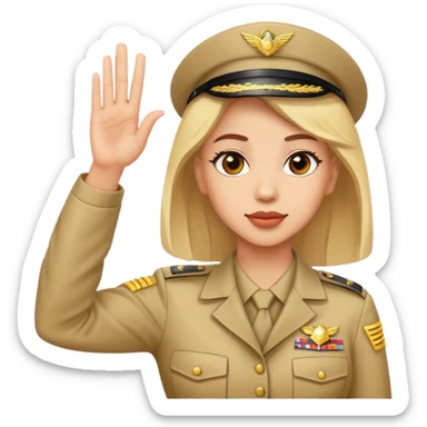 Salute pose woman sticker