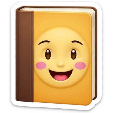 cute book with a winking face sticker