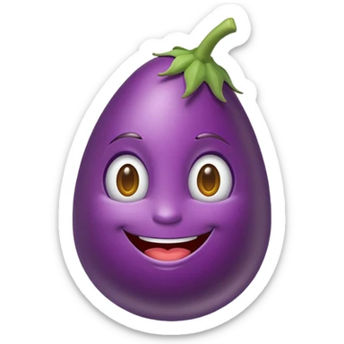 Egg plant smiling sticker