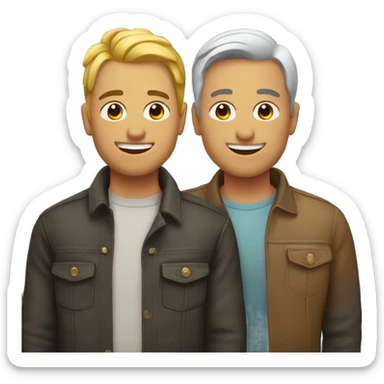 A gay couple one younger one older. sticker