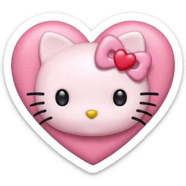 hello kitty heart`no mouth sticker