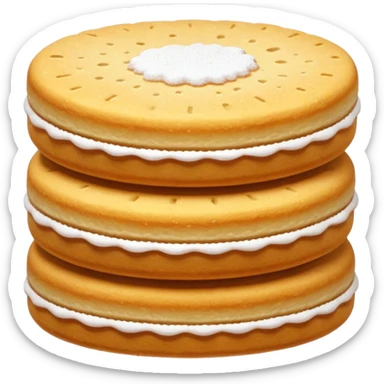 stack of ladyfinger biscuits, golden-brown, rounded edges, powdered sugar dusting, airy and spongy texture, soft lighting, subtle shadows, no packaging, no plate, no faces, transparent background, emoji scale sticker