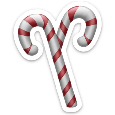 Light grey candy canes, with black bow on it sticker