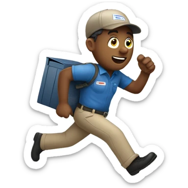 Mail carrier in hurry sticker