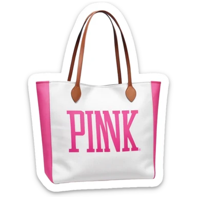 Victoria's Secret pink tote bag with logo sticker