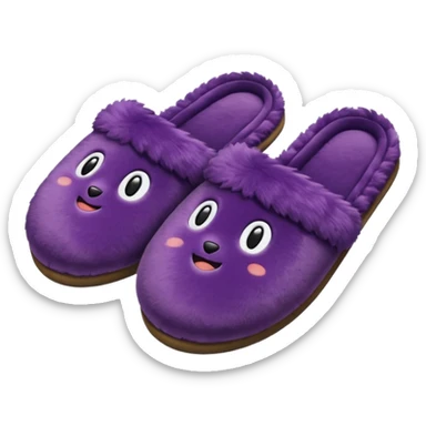 Cute cute midnight plum color slippers  sticker