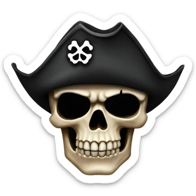 Skull, dark, with brown pirate hat and black eyepatch  sticker