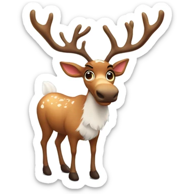 sassy flamboyant reindeer sticker